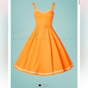 Collectif Nova Heart Dress
Orange Dress with White Trim
